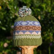 100% Lamb Wool Roll Back Bobble Beanie Winter Hat Olive Green TC05 - Cosy Life Ireland