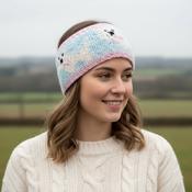 Pure Wool Hand Knitted Headband Dog Design HB003 Pink - Cosy Life Ireland