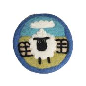 Handmade Needle Felted Coasters Sheep and Wall Set of 4pcs - Cosy Life Ireland