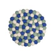 Handmade Wool Felt Ball Placemat Table Decor 20CM Blue