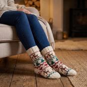 Pure Wool Hand Knit Chunky Warm Ladies Christmas Socks SCSK008