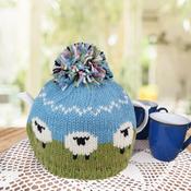 Hand Knitted Wool Sheep Tea Cosy With Bobble Top Gift For Tea Drinkers TC09 - Cosy Life Ireland image