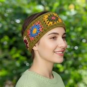 Pure Wool Hand Crocheted Headband With Inner Fleece HB001 - Cosy Life Ireland