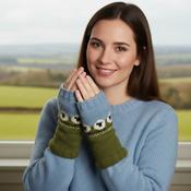 Pure Wool Hand Knitted Fingerless Mitten or Handwarmer NK689HW Sky Blue