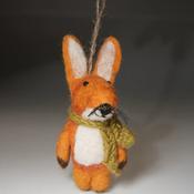 Handmade Wool Felt Fox Hanging Ornament