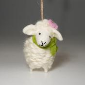 Handmade Wool Felt Ornament Couple Sheep