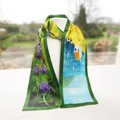 100% Mulberry Silk Scarf Versatile Double-sided Long Scarf Irish Landscape Painting - Cosy Life Ireland