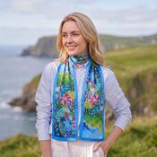 100% Mulberry Silk Scarf Versatile Double-sided Long Scarf Lilies in the Summer