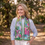 100% Mulberry Silk Scarf Versatile Double-sided Long Scarf Flamingo Road
