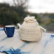Hand Knit 100% Wool Plain Cream Tea Cosy TC2601C