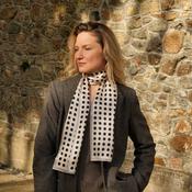 100% Mulberry Silk Scarf Versatile Double-sided Long Scarf Polka Dots Design