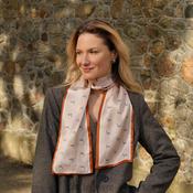 100% Mulberry Silk Scarf Versatile Double-sided Long Scarf Horse Head Design - Cosy Life Ireland image