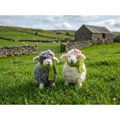 Handmade Wool Felt Ornament Couple Sheep - Cosy Life Ireland