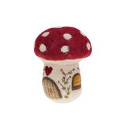 Handmade Wool Felt Medium Mushroom Decoration Ornament