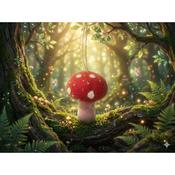 Handmade Wool Felt Red Mushroom Decoration Ornament