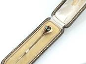 Antique Amethyst &amp; Opal Flower &amp; Leaf Stick Pin image