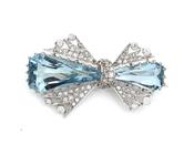 1950s Aquamarine &amp; Diamond Bow Brooch image