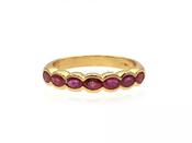 Vintage 18kt yellow gold ruby half eternity ring image