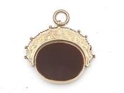 Antique Carnelian &amp; Bloodstone Spinning Fob in Yellow Gold