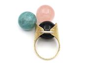 1970s Convertible three sphere ring in 18kt yellow gold image