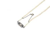 Art Deco natural pearl graduating necklace with diamond and sapphire clasp image