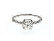 Vintage 1.08ct Old European cut diamond solitaire platinum ring image