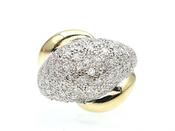 Retro diamond bombe cluster ring in 18kt yellow gold image