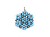 Antique cut steel and blue glass pendant image