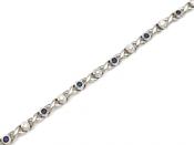 Vintage platinum, sapphire and diamond cross link bracelet image