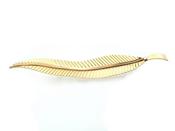 Retro 18kt yellow gold feather brooch image