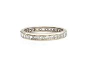 Vintage 18kt white gold carre cut diamond full eternity ring image