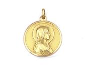 1960s Virgin Mary circular pendant in yellow gold image