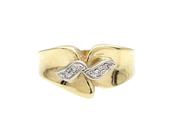 Retro 18kt yellow gold fold over ring set with diamonds image