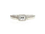 Art Deco style emerald cut diamond east to west diamond solitaire ring image