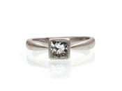 0.47ct square princess cut diamond solitaire ring image