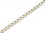 Vintage 9kt yellow gold flat square curb link bracelet image