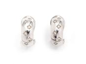 Contemporary 18kt white gold diamond set hinged hoop earrings image