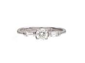 Contemporary diamond solitaire engagement ring in 18kt white gold image