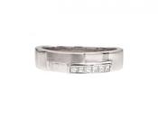 18kt white gold square wedding ring with princess cut diamonds image