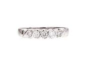 18kt white gold five stone diamond ring image