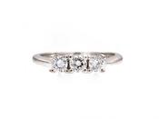 Diamond three stone engagement ring in 18kt white gold image