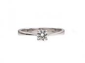 Four claw round brilliant cut diamond solitaire ring image