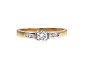 Contemporary diamond solitaire engagement ring in 18kt yellow gold image