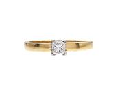 0.23ct square princess cut diamond solitaire in 18kt yellow gold image