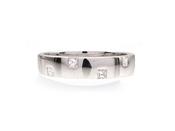 18kt white square wedding ring set with princess cut diamonds image