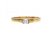 0.12ct round brilliant cut diamond solitaire ring in yellow gold image