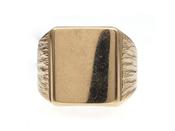 1973 heavy rectangular signet ring in 9kt yellow gold image
