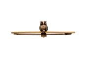 Antique owl bar brooch in green and rose gold image