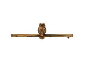 Antique two tone gold and emerald owl bar brooch image