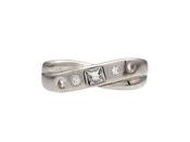 Contemporary five stone diamond crossover ring in 18kt white gold image